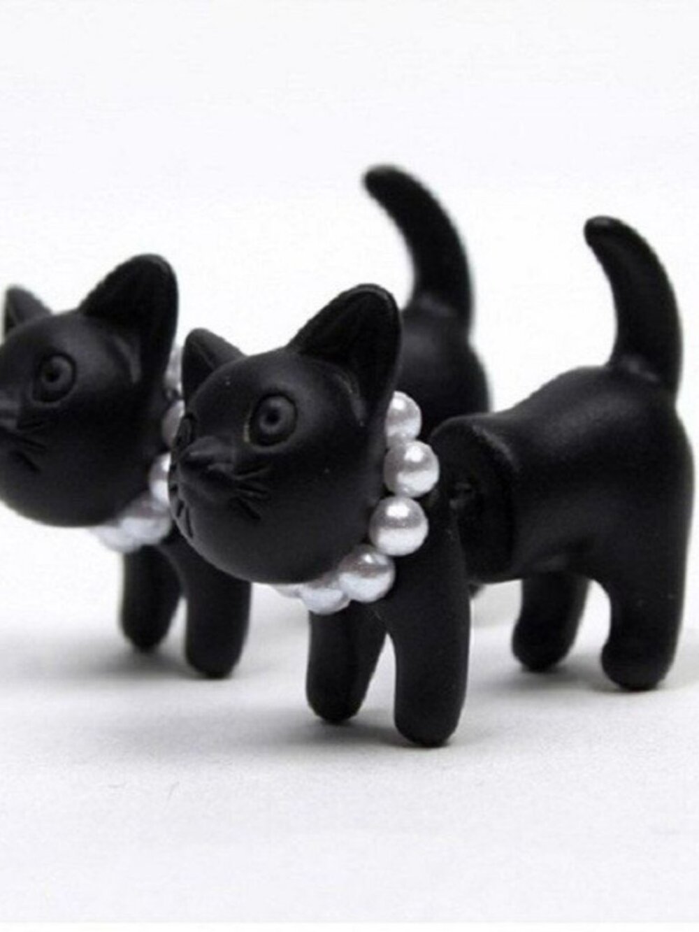 Deb Dee Dee Cutie Black Cat 3D Kitty Earrings Gift Packaged